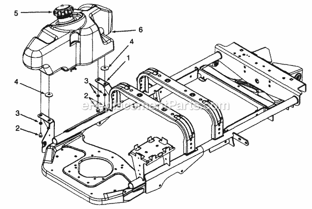 Fuel Tank Diagram and Parts List for Z54L 53AC365K100 Cub Cadet Lawn Mower